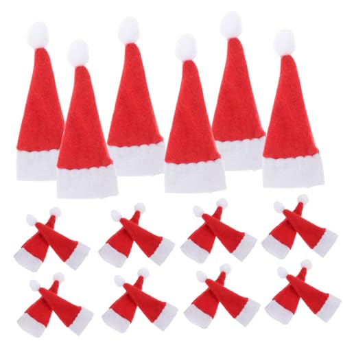 LABRIMP 24 Stck. Mini Weihnachtsmützen Miniatur Mützen für Lollipops und Weihnachtsdeko DIY Bastelmaterial aus Weichem Sicherem Festliche Mini Hüte für Party und Bastelprojekte von LABRIMP