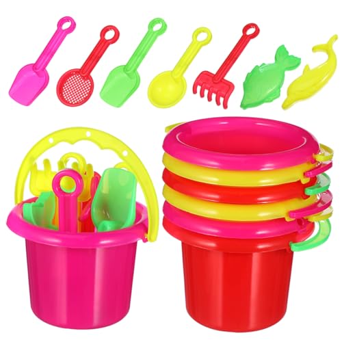 LABRIMP 24 Stück Teiliges Sandspielzeug Bunte Mini-sandeimer Leichtes Kreatives Strandspielzeug Fördert Hand-Auge-koordination für Jungen und Mädchen von LABRIMP