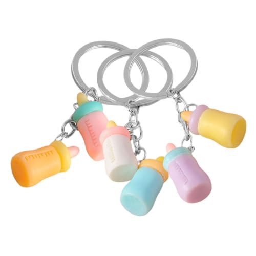 LABRIMP 3 Stück Teiliges Niedliche Milchflaschen Schlüsselanhänger aus Stabilem Resin Bunte Diy Charm Anhänger für Taschen Geldbörsen Rucksäcke Geschenkideen für Partys und Taufen von LABRIMP