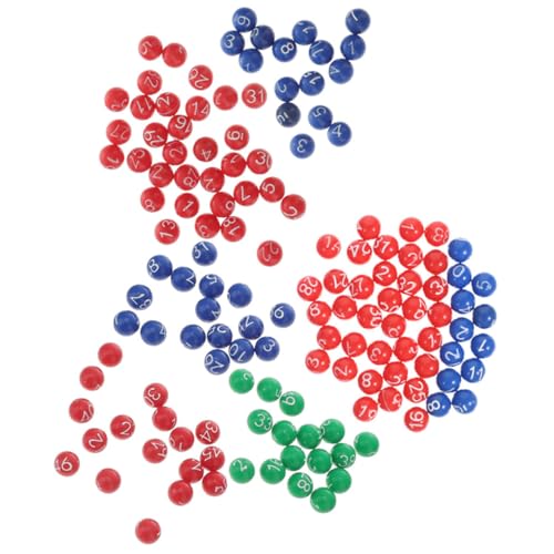 LABRIMP 3er Packungen Nummerierte Kunststoffspielbälle für Tombola und Party Nahtlos Farblich Sortiert Leicht Kompakt und Sichtbar für Verlosungen und Gewinnspiele von LABRIMP