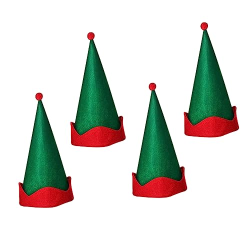LABRIMP 4 Stück Elfischer Spitzhut weihnachtskostüm hut Gnomenhut zu Weihnachten Mützen für Männer Kleidung Weihnachtsmützen Weihnachts-Cosplay-Kopfschmuck mit Ohren Krone von LABRIMP