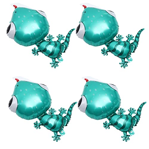 LABRIMP 4 Stück Folienballons Tierform Kreative Luftballons für Kindergeburtstag und Partys Deko mit Cartoon Tiermotiven Echse von LABRIMP