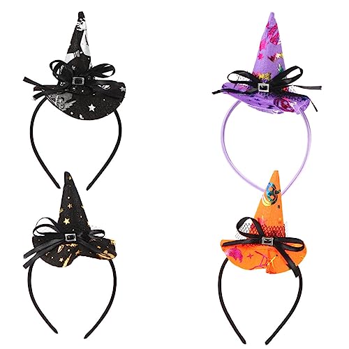 LABRIMP 4 Stück Halloween Hexen Haarreifen Teiliges Leicht und Bequem Einzigartiges Hexen Design als Foto Requisiten und Kostüm Zubehör für Frauen Halloween Partys von LABRIMP
