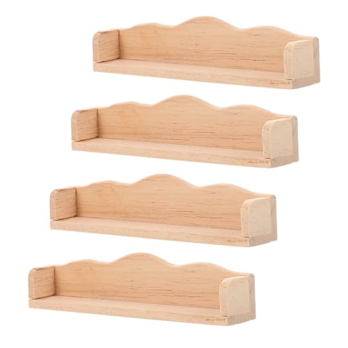 LABRIMP 4 Stück Puppenhaus-Minimöbel Wandregal für Kinderzimmer Bücherregale Miniatur -Bücherregal Puppenhaus-Wandschrank Puppenstubenregal hölzern Beige LABRIMP 4 Stück Puppenhaus-Minimöbel Wandregal für Kinderzimmer Bücherregale Miniatur -Bücherregal Puppenhaus-Wandschrank Puppenstubenregal hölzern Beige von LABRIMP