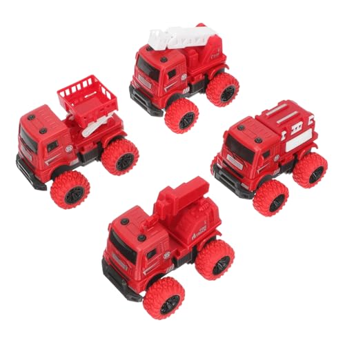 LABRIMP 4 Stück Teiliges Friktions feuerwehrfahrzeug Spielzeugset für Bunte Leichte Feuerwehrmodelle aus Hochwertigem Fördert Kreativität und Soziale Fähigkeiten für Kleinkinder Ab Jahren von LABRIMP