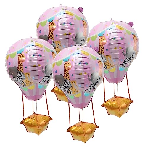 LABRIMP 4 Stück Teiliges Heißluftballon Folienballons für Kindergeburtstag Niedliche Dekoration für Indoor und Outdoor Events Party Accessoires für Unvergessliche von LABRIMP