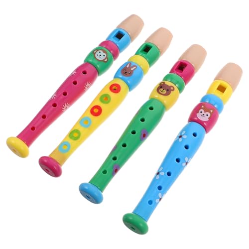 LABRIMP 4 Stück Teiliges Kinderflöten aus Kunststoff Flöte Blau Gelb und Grün Leicht und Sicher für Kleine Hände für Musikunterricht Musikalischer Fähigkeiten und Hand Auge Koordination von LABRIMP