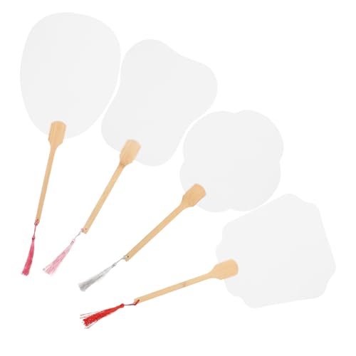 LABRIMP 4 Stück Teiliges Klassische Leere Papierfächer Bambusrahmen DIY Malfächer für Kreativität Dekorativ Langlebig für Hochzeit Bühne und Heimdekoration von LABRIMP