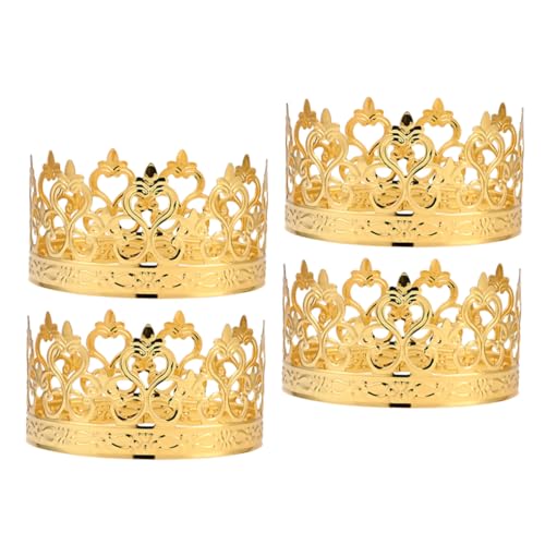 LABRIMP 4 Stück Teiliges Mini Goldene Krone Cake Topper Kleine Deko Torte für Hochzeit Geburtstagsfeier Leicht Umweltfreundlich für Prinzessin Themenpartys und Festliche Anlässe von LABRIMP
