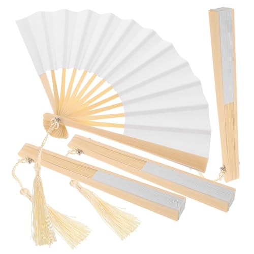 LABRIMP 4 Stück Teiliges Miniatur Handfächer Kompakt für Puppen DIY Basteln Partydekoration Fotorequisiten Handlich Tragbar Klein von LABRIMP