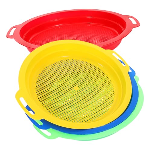 LABRIMP 4 Stück Teiliges Strandspielzeug aus Robustem Kunststoff mit Sand und Wassersieb Praktischem Griff Kindersicheres Sandspielzeug für Sommerstrand Fördert von LABRIMP