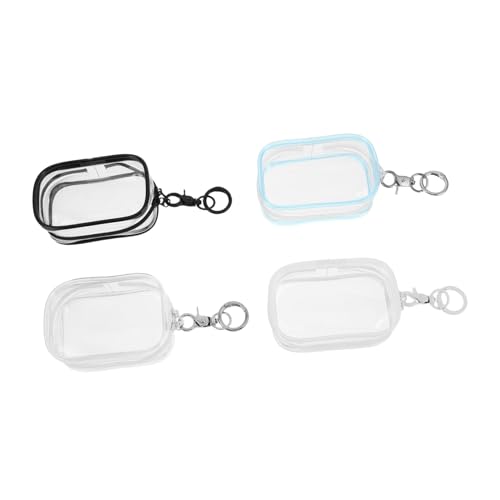 LABRIMP 4 Stück Teiliges Transparentes PVC Aufbewahrungsetui mit Schlüsselanhänger Stabile Tasche für Plüschfiguren und Sammelobjekte Kompakt und Leicht für Outdoor und Reisen von LABRIMP