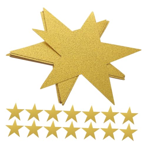 LABRIMP 48 Stück Teiliges Goldene Handgeschnittene Papiersterne Robuste Wanddekoration für Klassenzimmer Pinnwand Kreative Diy Sterne zum Malen Schreiben und Basteln Langlebige Papier von LABRIMP