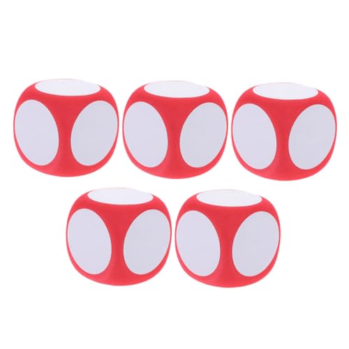 LABRIMP 5 Stück Teiliges DIY Schaumstoff Würfel Große Abwischbare Runde Blanko Würfel für Party Spiele Unterricht und Familienaktivitäten Wiederverwendbar und Vielseitig Einsetzbar von LABRIMP