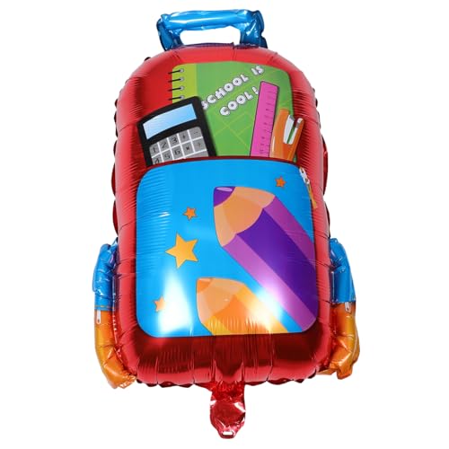 LABRIMP 5 Stück Teiliges Schulanfang Ballons aus Robustem Aluminiumfolie Wiederverwendbare Schulranzen Form für Kindergarten Dekoration Praktische Umweltfreundliche Luftballons zur von LABRIMP