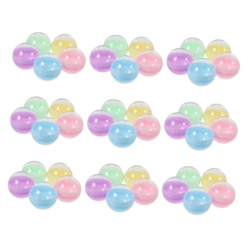 LABRIMP 50 Stück Halbtransparente Bunte Kunststoff Kapseln Befüllbare Runde Automatenbehälter für Gumball und Greifautomaten DIY Bastelset für Partyfavors und Vielseitige Aufbewahrung von LABRIMP