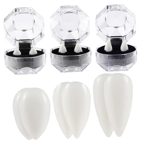 LABRIMP 6 Paare Vampirzähne Halloween Fake Teeth in Verschiedene für Erwachsene Cosplay Kostüm Party Dekoration Sicher und Hautfreundlich von LABRIMP