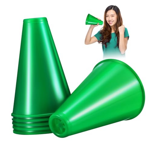 LABRIMP 6 Stück Cheer Megaphones aus Robustem Kunststoff Lauter Sound Auffälliges Dunkelgrün Wiederverwendbar als Party und Sport Fanartikel für Veranstaltungen und Wettbewerbe von LABRIMP