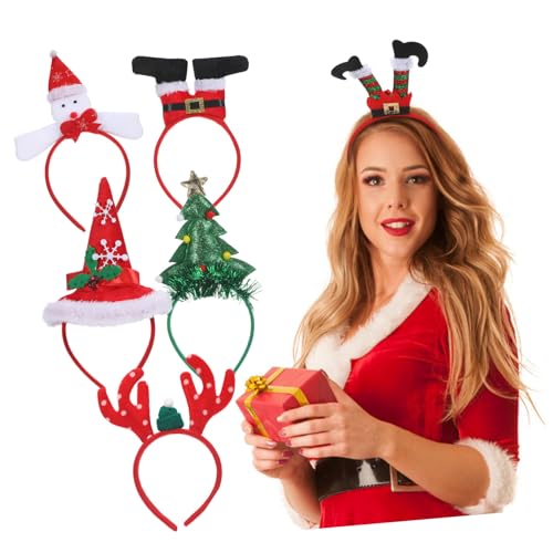 LABRIMP 6 Stück Leichte Rentier Geweih Haarreifen für Erwachsene und Komfortable Festliche Haar Accessoires für Familienfeiern und Weihnachtskostüme von LABRIMP