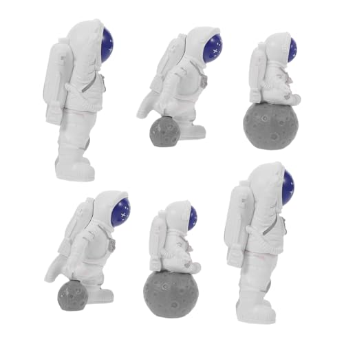 LABRIMP 6 Stück Teiliges Astronauten Kuchen-deko aus Resin Detailreiche Weltraum Figuren in Blau Lebendige Geburtstagstisch Dekoration für Inspirierend und Thematisch für Space-party von LABRIMP