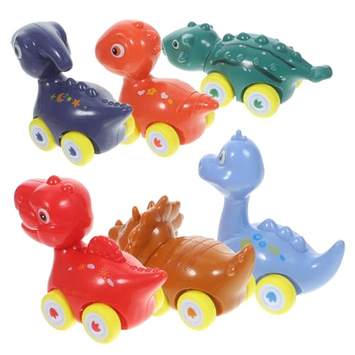 LABRIMP 6 Stück Teiliges Dinosaurier Auto für Jungen Leicht und Handlich Inertia Fahrzeug für Drinnen und Draußen Pädagogisch und Unterhaltsam Fördert Dinosaurier von LABRIMP