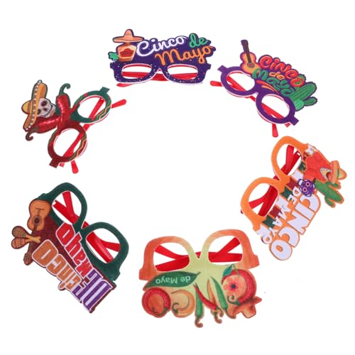 LABRIMP 6 Stück Teiliges Set Mexikanische Partybrillen Papp Brillen für Fiesta Cinco De Mayo Karneval Bunte Kostümzubehör für Erwachsene für Festliche Dekorationen LABRIMP 6 Stück Teiliges Set Mexikanische Partybrillen Papp Brillen für Fiesta Cinco De Mayo Karneval Bunte Kostümzubehör für Erwachsene für Festliche Dekorationen von LABRIMP