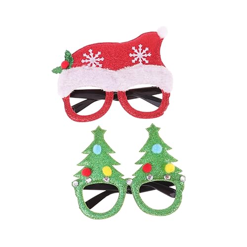 LABRIMP 6st Lustige Weihnachtsbrille Strumpffüller Kostüme Für Erwachsene Schneemann-brille Weihnachtsfeier Requisiten Santa Brillengestell Weihnachtsbaum Kind Weihnachten von LABRIMP