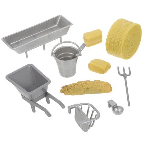 LABRIMP 8 Stück Teiliges Mini Farm Modell Leichte Miniatur Bauernhof Requisiten Kindgerechte Sandtisch und Puppenhaus Dekoration Tragbar und Realistisch Geeignet für Spielspaß von LABRIMP