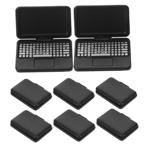 LABRIMP 8 Stück Teiliges Miniatur-Laptop Kunststoff Detailgetreue Faltbare Mini-Computer für Realistisches Puppenhaus-zubehör Kreativität Technikinteresse und Spielerischem Lernen von LABRIMP