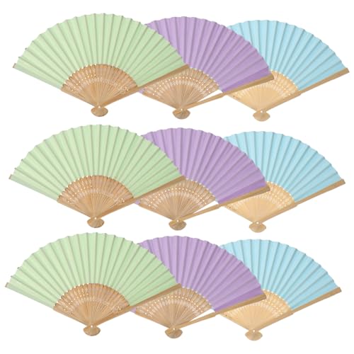 LABRIMP 9 Stück Teiliges Set Leere Faltfächer für Diy Malfans für Kreative Bastelprojekte für Heimdekoration und Veranstaltungen Leicht und Tragbar Farbenfrohe Bastelaccessoires für von LABRIMP