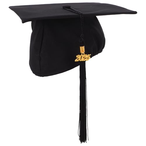 LABRIMP 2025 Graduierungskappe Schwarze College-kappe Aus Polyester Mit Edler Quaste von LABRIMP