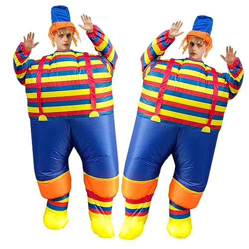 LABRIMP Aufblasbares Clown Kostüm für Erwachsene und Kreatives Cosplay Outfit für Halloween Geburtstagspartys und Karnevalsveranstaltungen Grün Rot Gestreift LABRIMP Aufblasbares Clown Kostüm für Erwachsene und Kreatives Cosplay Outfit für Halloween Geburtstagspartys und Karnevalsveranstaltungen Grün Rot Gestreift von LABRIMP