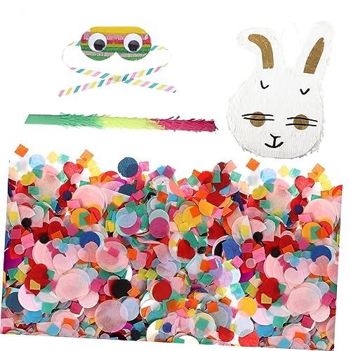 LABRIMP Bunte Kaninchen Piñata Set mit Leichtem Pinata Schläger und Augenmaske für Geburtstags und Duschparty Spiele Partyzubehör für Jungen und Mädchen von LABRIMP