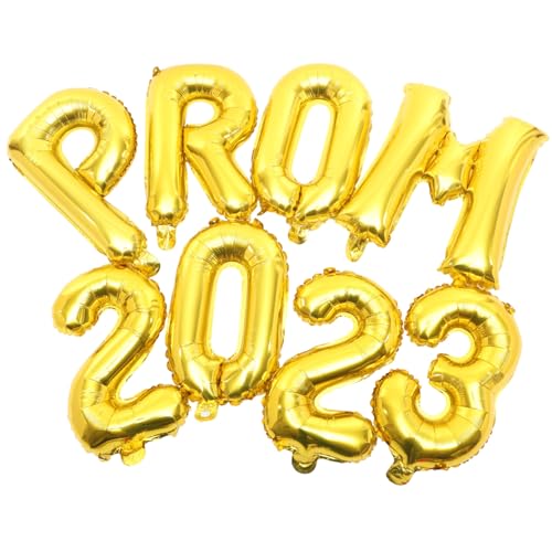 LABRIMP Graduation Folienballon Aluminium Partyballons Gold für Abschlussfeier Dekoration Festival Deko für Klassenzimmer und Zuhause Inklusive Class Of Aufdruck und Prom Motiv von LABRIMP