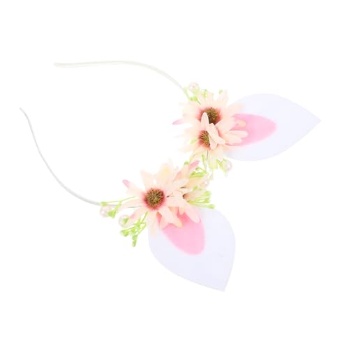 LABRIMP Haarreif Hasenohren mit Bunten Blumen Stirnband für Party Leichtes Bequemes Accessoire für Mädchen Geeignet für Kostüm und Festliche Anlässe von LABRIMP