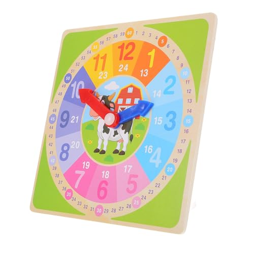 LABRIMP Holz Lernuhr für Kleinkinder Bunte Uhr zum Lernen von Zahlen Farben und Fördert Logisches Denken und Motorik Robustes Lernspielzeug zur Frühkindlichen Entwicklung von LABRIMP