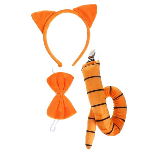 LABRIMP Katzenkostüm Set mit Weichem Sicherem Katzenohren Stirnband und Katzenschwanz Bequemes Tierkostüm für Rollenspiele Partys und Kreative Verkleidungen Geeignet für Mädchen von LABRIMP