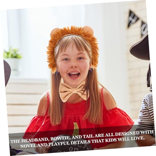 LABRIMP Löwenkostüm Stirnband Bow Tie Abnehmbarer Tierkostüm Zubehör für Halloween Party Kindergarten Cosplay Verkleidung von LABRIMP