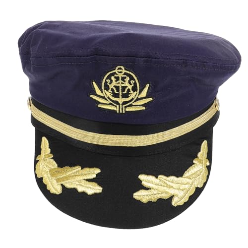 LABRIMP Marinemütze Piratenhüte Kapitänsmütze Für Kapitän Cosplay Segelmütze Marinekapitänsmütze Für Cosplay Bootsmütze Matrosenmütze Für Erwachsene Kapitänsparty Kapitänsmütze von LABRIMP