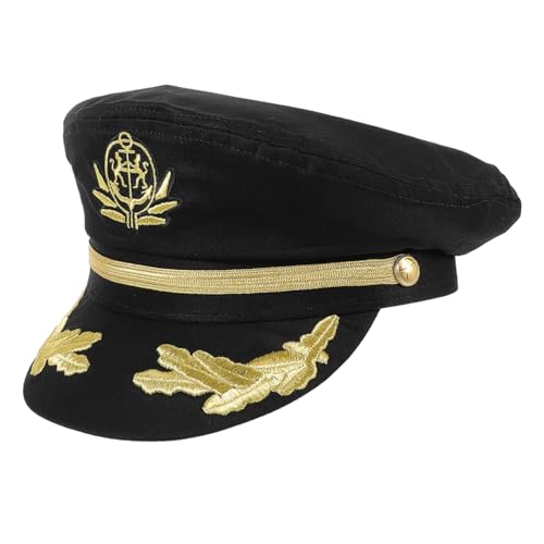 LABRIMP Performance Matrosenhut Kapitänshut Bootskapitänshut Matrosenkapitän Kostüm Kapitänskostüm Zubehör Seemannshut Mit Krempe Damen Marine Matrosen First Ladies Hüte Kapitänshut von LABRIMP