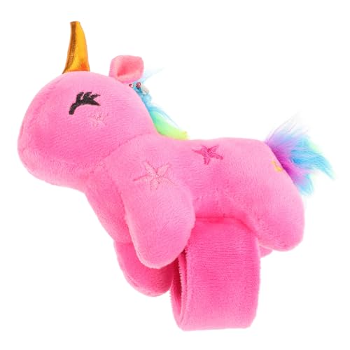 LABRIMP Plüsch Einhorn Slap Bracelet Kuscheliges Armband Party Slap Bracelets Weiches Tier Stofftier Handgelenkband Rosa Plüschtier Komfortabel Leicht Tragbar Zufällige von LABRIMP