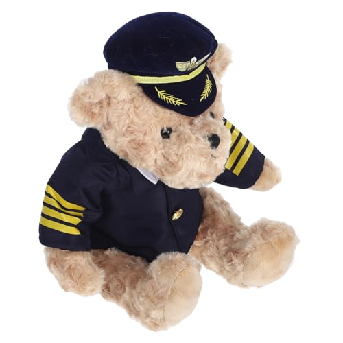 LABRIMP Plüschbär Gefülltes Tier Süßes Bärenspielzeug Mit Airline Captain Pilot Uniform Weich LABRIMP Plüschbär Gefülltes Tier Süßes Bärenspielzeug Mit Airline Captain Pilot Uniform Weich von LABRIMP