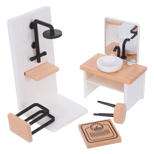 LABRIMP Puppenhaus Badezimmer Miniatur Möbel DIY Badezimmer Zubehör Realistisches Waschbecken Duschraum Schminkhocker Handtuchhalter Miniatur Dekoration für Puppenhaus LABRIMP Puppenhaus Badezimmer Miniatur Möbel DIY Badezimmer Zubehör Realistisches Waschbecken Duschraum Schminkhocker Handtuchhalter Miniatur Dekoration für Puppenhaus von LABRIMP