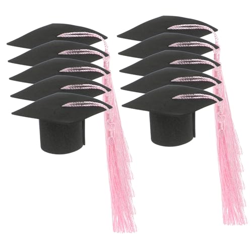 LABRIMP Teiliges Abschlusskappen Tortendeko Cupcake Topper Party Dekoration Bachelor Kuchen Schulabschluss Party Tisch Ornament Rosa Mini Doktorhut von LABRIMP