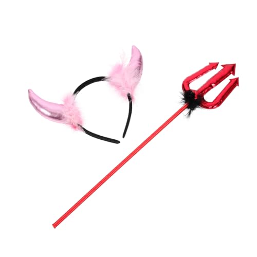LABRIMP Teufelszubehör Halloween Teufelskostüm Teufelshörner Horn Dämonen Stirnband Für Halloween Dämonenhörner Teufelszubehör Erwachsene Haare Stirnband von LABRIMP