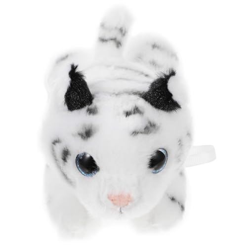 LABRIMP Tiger Plüschtier für Schulter Realistisches Tiger Kostüm Accessoire für Partys und Cosplay Weiches und Tragbares Stofftier Weiß von LABRIMP