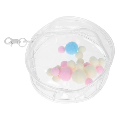 LABRIMP Transparente Mini Aufbewahrungstasche mit Reißverschluss und Schlüsselanhänger Tragbare Schutzpouch für Figuren und Kratzfest Vielseitig für Unterwegs Rucksackanhänger von LABRIMP