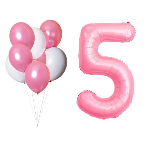 LAC EVERYTHING EVERYWHERE Luftballon 5 Zahl Rosa - Set 5 Luftballon Pink und 3 Weißen Ballons Geburtstag Mädchen – Folienballon Zahl Rosa Geburtstagsdeko – Helium oder Luft Aufblasbar LAC EVERYTHING EVERYWHERE Luftballon 5 Zahl Rosa - Set 5 Luftballon Pink und 3 Weißen Ballons Geburtstag Mädchen – Folienballon Zahl Rosa Geburtstagsdeko – Helium oder Luft Aufblasbar von LAC EVERYTHING EVERYWHERE