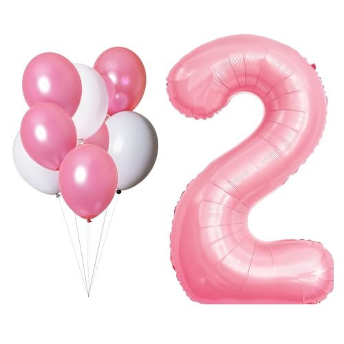 LAC Luftballon 2. Geburtstag Mädchen- Set 5 Stück Luftballons Pink und 3 Stück Weiße Ballons - Folienballon 2 und Pinke Luftballons LAC Luftballon 2. Geburtstag Mädchen- Set 5 Stück Luftballons Pink und 3 Stück Weiße Ballons - Folienballon 2 und Pinke Luftballons von LAC EVERYTHING EVERYWHERE