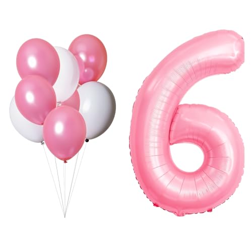 LAC Luftballon Jhare 6. Geburtstag Mädchen - Set 5 Stück Luftballons Pink und 3 Stück Weiße Ballons - Ballons Pink Luftballons Kinder LAC Luftballon Jhare 6. Geburtstag Mädchen - Set 5 Stück Luftballons Pink und 3 Stück Weiße Ballons - Ballons Pink Luftballons Kinder von LAC EVERYTHING EVERYWHERE